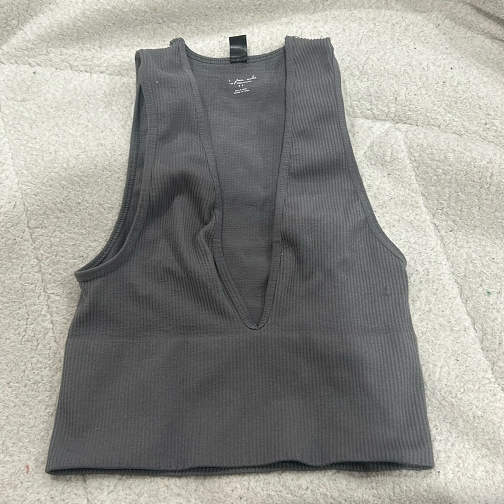 Urban Outfitters Gray Cropped Tank